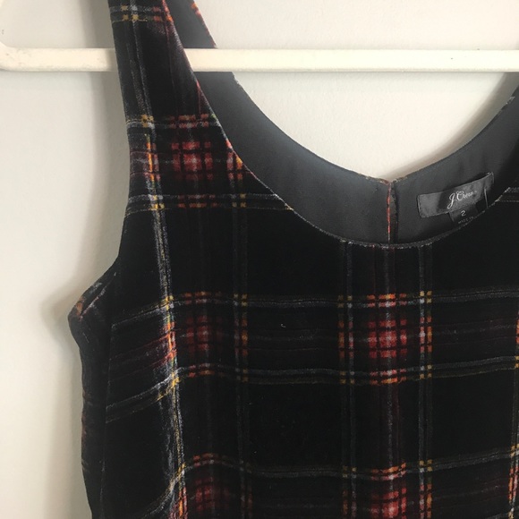 J Crew Sleeveless Velvet Blouse-Black Plaid-Size 2-NWT - Picture 3 of 8
